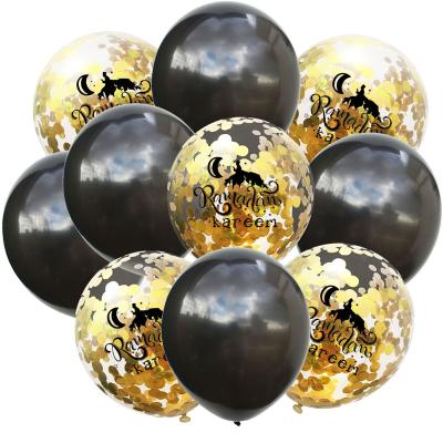 China Rose Gold Ramadan Decorations Theme Eid Party Decoration Supplies Set Eid Mubarak Latex Balloons Muslim Ramadan Religious Festival Black Gifts for sale