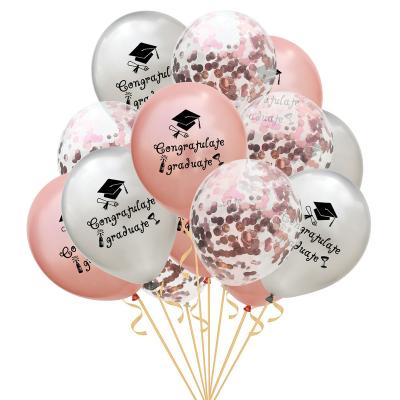 China Rose Gold Decorations Graduation Party Decorations New Party Supplies Set Latex Balloons Sequin Balloon Macaron Balloons for sale