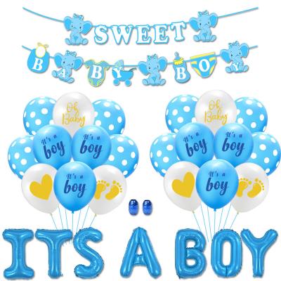 China Party Decoration Amazon Hot Sale Blue Baby Show Decorations Kind Reveal Party Supplies Sweet Baby Banner It's A Baby Foil Balloons For Boy for sale