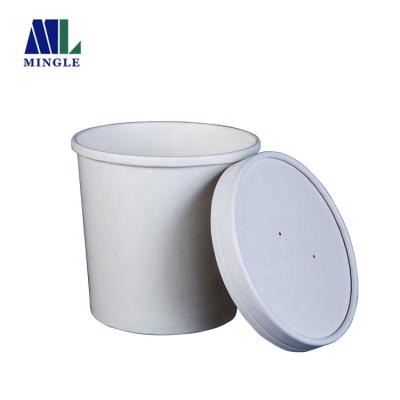 China Disposable food use soup paper cups with paper lids, disposable paper soup cup for sale