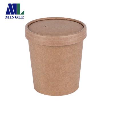 China Disposable Food Packaging Take Away Soup Cup With Paper Lid Disposable Container for sale