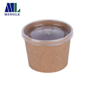 China Customization High Capacity Disposable Graphic Paper Cup Kraft Paper Soup Cup for sale