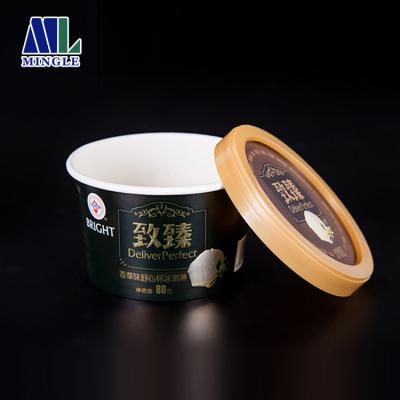 China Hot Selling PP Printed Ice Cream Cup With Lid, Ice Cream Container With Lid for sale