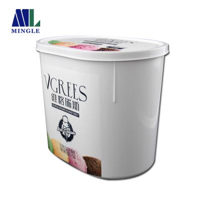 China New Style PP Custom Printed Plastic Ice Cream Bucket for sale