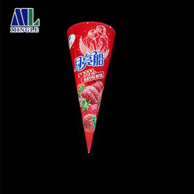 China Eco - Friendly Food Ice Cream Paper Cone Container Paper Sleeve With Lids for sale