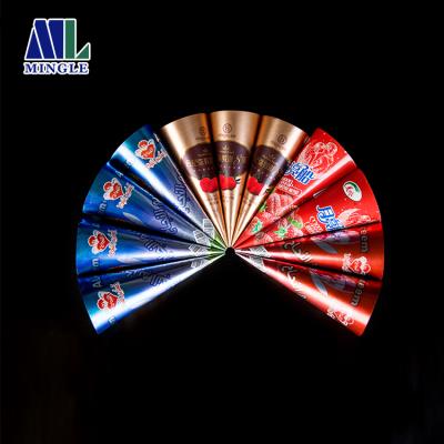 China Custom Food Grade Paper Size Ice Cream Cone Paper Sleeves for sale