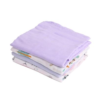 China Sustainable Newborn Soft Solid Organic Cotton Bamboo Baby Wrap Muslin Blanket for sale