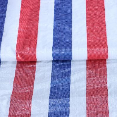 China Waterproof PP Rain Fabric Delivery Stripe Plastic Tarpaulin for sale