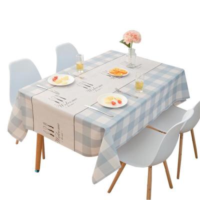 China Checkered Waterproof Vinyl Rectangle Tablecloth 100% Oil Proof PVC Waterproof Tablecloth for sale