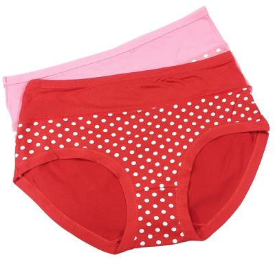 China Antibacterial Ladies Underwear Polka Dot Printed Milk Silk Triangle Comfortable Pure Breathable Middle-aged Underwear for sale