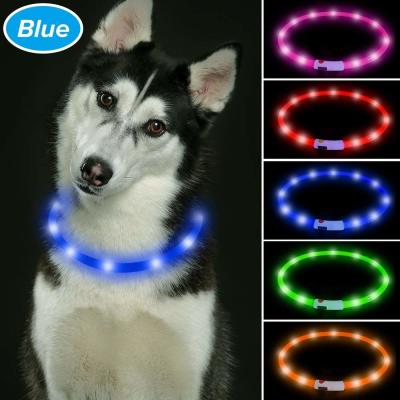 Cina Collare di cane Cuttable di TPU LED USB ricaricabile, colori riflettenti del collare di cane del LED 6 disponibili in vendita