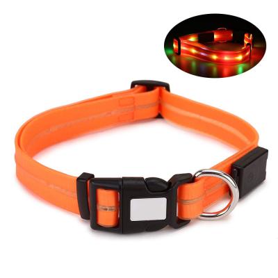 China Adjustable Waterproof LED Dog Collar 17.7 - 24.8 Inch PVC / POM Plastic Buckles for sale