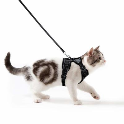 China Adjustable Soft Cat Vest Kitten Harnesses Reflective Safety Harness with Leash for sale