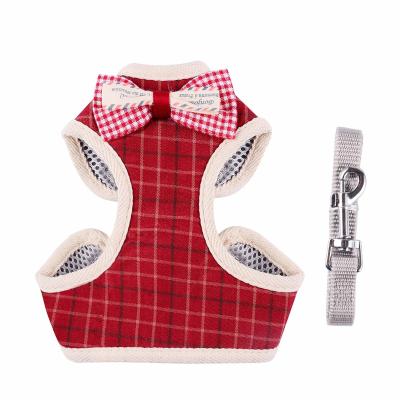 China 100% Cotton Cat Harness Collar With Comfortable Breathable Air Mesh Liner for sale