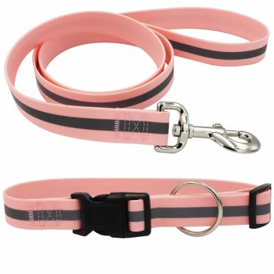 China Comfortable Waterproof Unique Dog Collars And Leashes Reflective With Extra Loop for sale