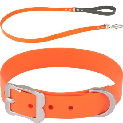 Chine Colliers de chien imperméables oranges vifs de PVC, collier imperméable de formation de chien à vendre