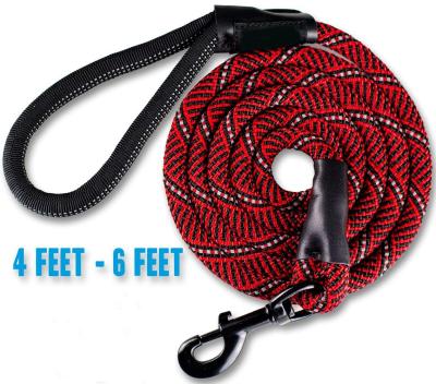 China 100% Reinforced Nylon Reflective Rope Dog Leash Chew Resistant For Medium Large Dogs for sale