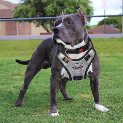 China No Pull Nylon Dog Harness Anti Tear Adjustable Reflective Oxford Material Soft Vest for sale