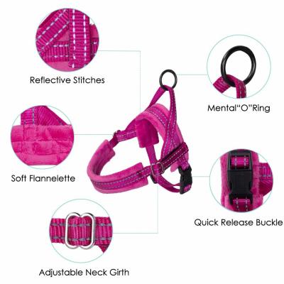 China Soft Choke Free Puppy Nylon Dog Harness Flannelette Lining Reflective Eco Friendly for sale