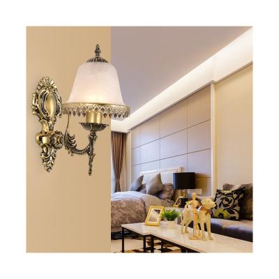 China European Luxury Gold Modern Living Room Lamp Hotel Style Glass Wall Lamp Home Crystal Lighting for sale