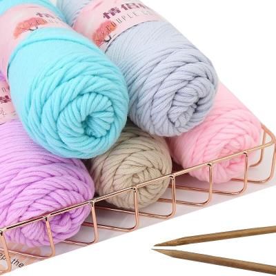 China Anti-pilling Wholesale 100g Hand Milk Thick Cotton Yarn 8 PLY Worsted Weave Yarn For Crocheting Handcrafts Yarn Knitting Yarn for sale