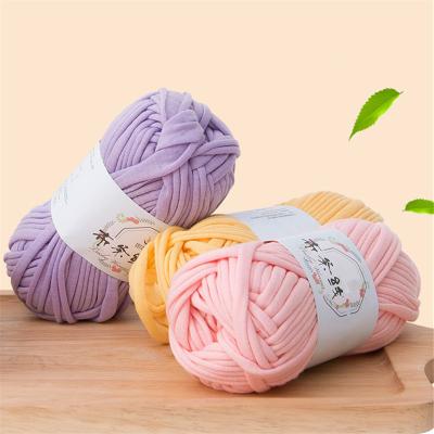 China Anti-pilling Wholesale 100g Threads Hand Knitting Yarn Cloth Tape Line - Woven Line DIY Cloth Floor Carpet Tape Wrapped Yarn Carpet Yarn for sale