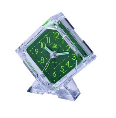 China Promotional Watch and Home Clock Mini Transparent Step Traveling Alarm Gifts Decoration Agriculture Gift Best Business Clocks for sale