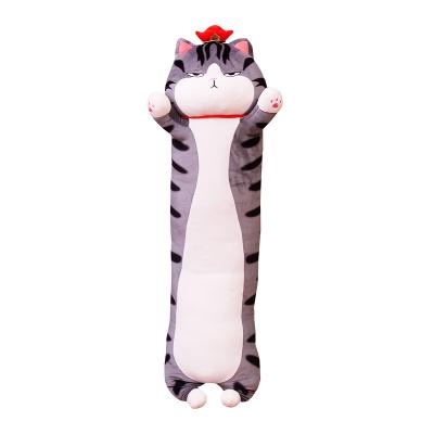 China Wholesale Cute Hot Sale Long Cat Pillow Plush Toys Anime Stuffed Cat Pillow Sleep Companion Doll Long Plush Toys for sale