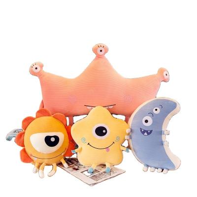 China Plush Toy Monster Series Pillow Doll Star Moon Sunflower Crown Pillow Stuffed Wholesale Christmas Gifts Monster Series Soft Plush Toys for sale