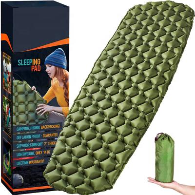 China Outdoor Camping Self Inflating Sleep Pad With Attached Lightweight Air Pillow Sleep Pads for sale