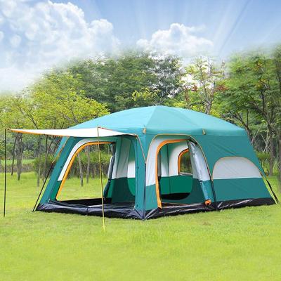 China Extended Type Extra Large 10 People Family Cabin Tent 2 Room 1 Room Outdoor Lounge Tent With Mesh Waterproof Double Layer Camp Tent for sale