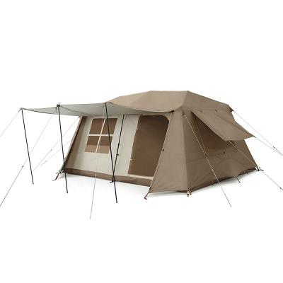 China Straight Tying Type Outdoor Two Bedroom Family Tent Automatic Camping Tent With Atmosphere Light Strip for sale