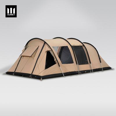 China Type Tent Stake Family Cabin Tent 14 Person Base Camp 4 Tube Rooms Raising Outdoor Camping Shelter Pipeline Tunel Tunnel Tent for sale