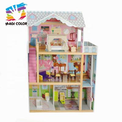 China Wholesale cheap creative diy wooden diy wooden dollhouse miniature dollhouse toy 3 layers for children W06A247 for sale