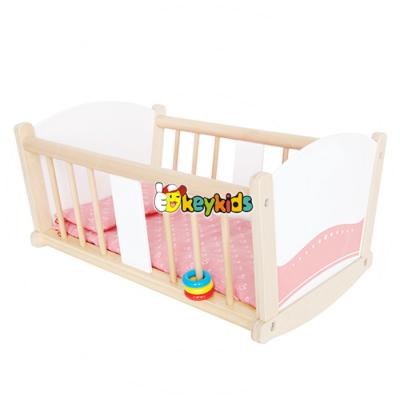 China For 2016 Baby Action Capacity Wholesale Baby Doll Practicing Wooden Bed, Fashion Children Wooden Doll Bed, Children Wooden Doll Bed W06B036 for sale