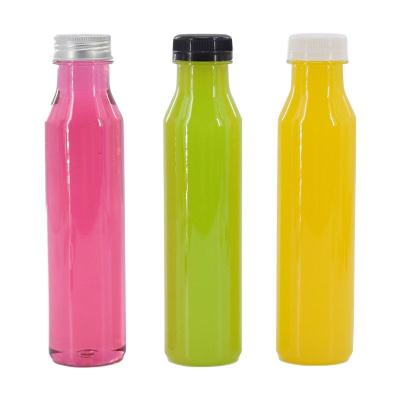 China Wholesale 390ml transparent PET plastic bottle food packaging cold fruit juice brewed tea fruit and vegetable cold drink for sale