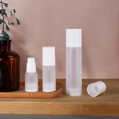 China Cosmetic Hot Sale Frosted Airless Spray Bottle Cosmetic Packaging Body Lotion Bottles for sale