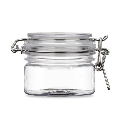 China Square 180g Sleep Buckle Package Bottle Aloe Cosmetic Plastic Cream Gel Transparent Jar Container for sale