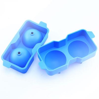 China Hot Sale 2 Hole Viable Silica Gel Ice Hockey Mold Silicone Ice Maker Kitchen Tools for sale