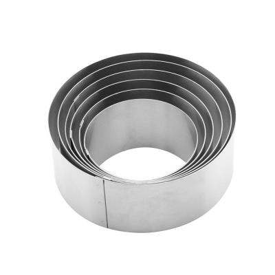 China Sustainable Sustainable Tools Stainless Steel Mousse Ring Suit 6-Piece Household Cake Mold for sale