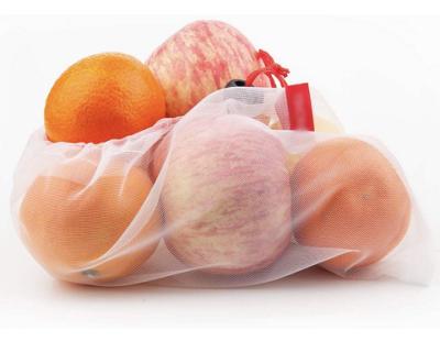 China Popular Creative Recyclable Recyclable Mesh Bag Fruit Vegetable Wash Bag Drawstring Polyester Sack Cloth 15pcs for sale