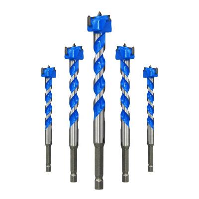 China Make Hole GOLDMOON Hex Straight Leg Woodworking Tool Forstner Bit Set Core Flat Spare Woodworking Drill Bit Auger Wood Drill Bits for sale