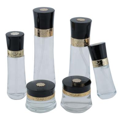 China 60ml 100ml 120ml 30g 50g Cosmetic Glass Bottle Eco-friendly Recyclable Luxury Clear Glass Cream Jar Spray Lotion Bottle for sale