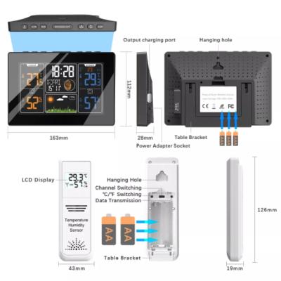 China OEM Color LCD Display Weather Station Weather Station Weather Barometer Thermometer Wireless Indoor Outdoor Hygrometer for sale