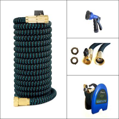 China 75ft Adjustable Heavy Duty Expandable Expanding Garden Water Hose With Copper Fittings for sale