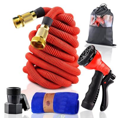 China Adjustable Brass Fit 25/50/75/100/150FT Water Expandable Garden Hose for sale