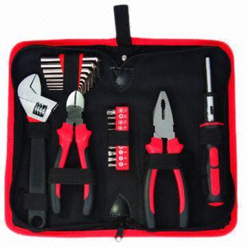 China Portable High Quality DIY Tool Kit With Zipper Bag Household Tool Kit 22 Pieces for sale