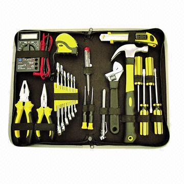 China Portable High Quality Tool Kit 24 Piece Combination Tool Kits With Zipper Bag for sale