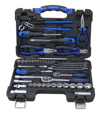 China Portable High Quality 63 Pieces Tool Kit Tool Kit Socket And Pliers Set With Blow Case for sale