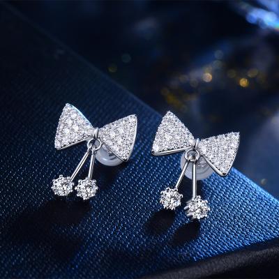 China FASHIONABLE Hot Selling Cute 925 Sterling Silver Butterfly Knot Stud Drop Earrings Women Minimalist Jewelry for sale